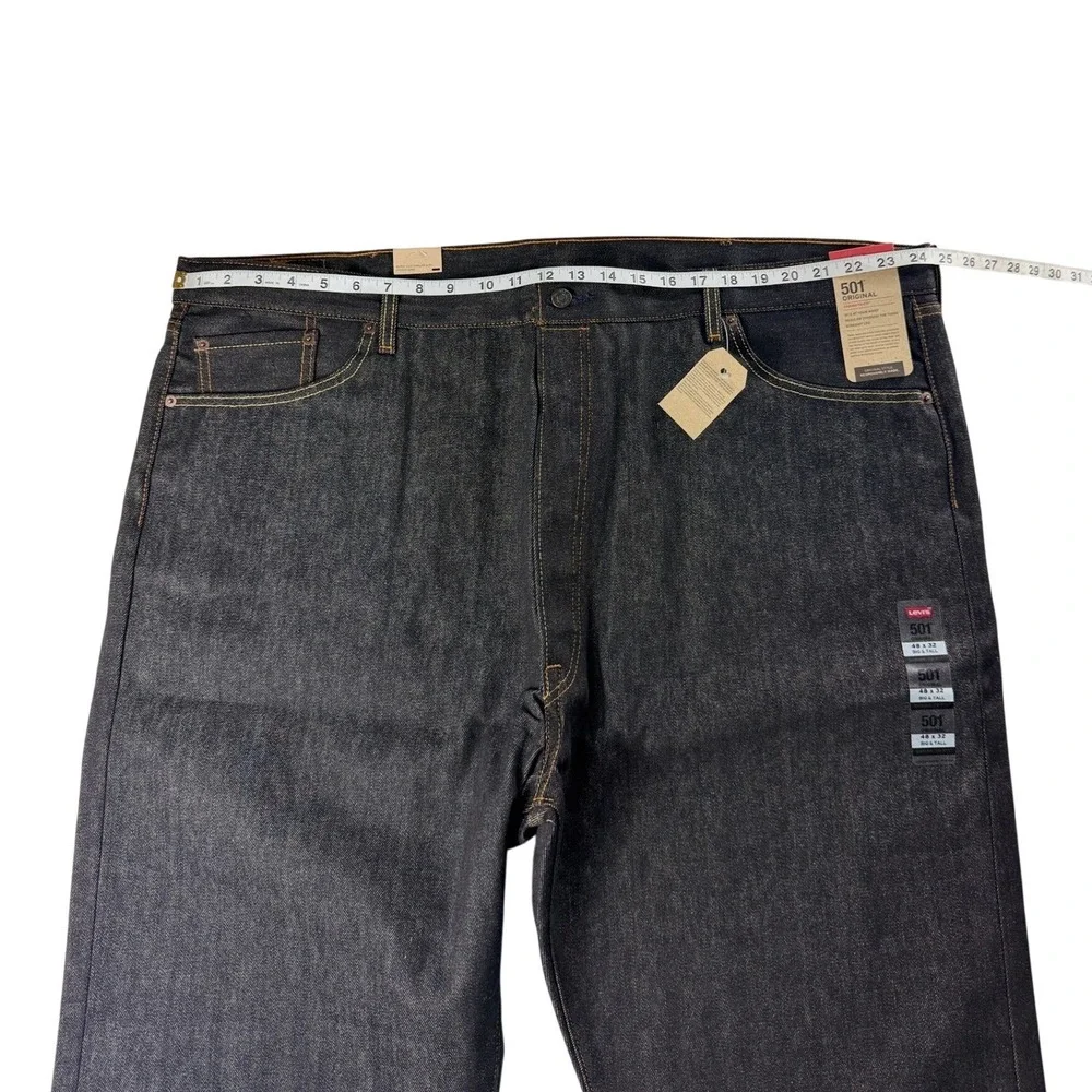 Levis 501 Original Shrink-to-Fit Jeans Mens 48x32 Big & Tall Rigid Indigo NWT